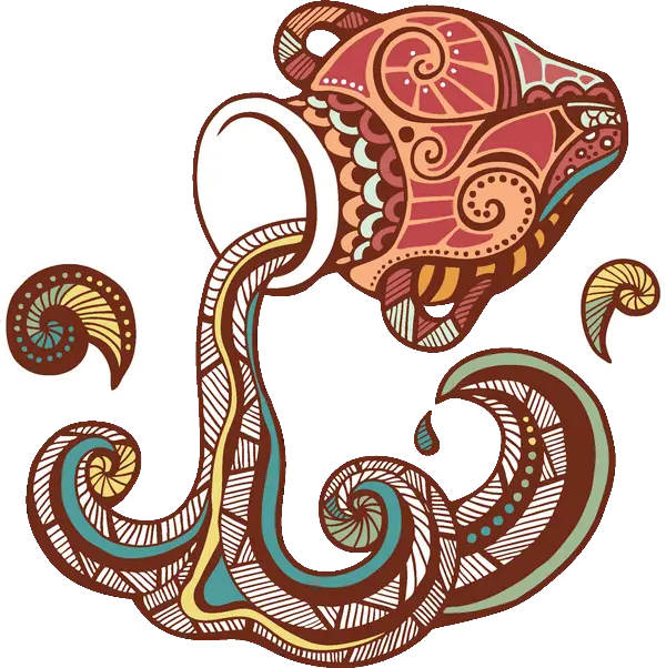 Artistic Aquarius Zodiac Design