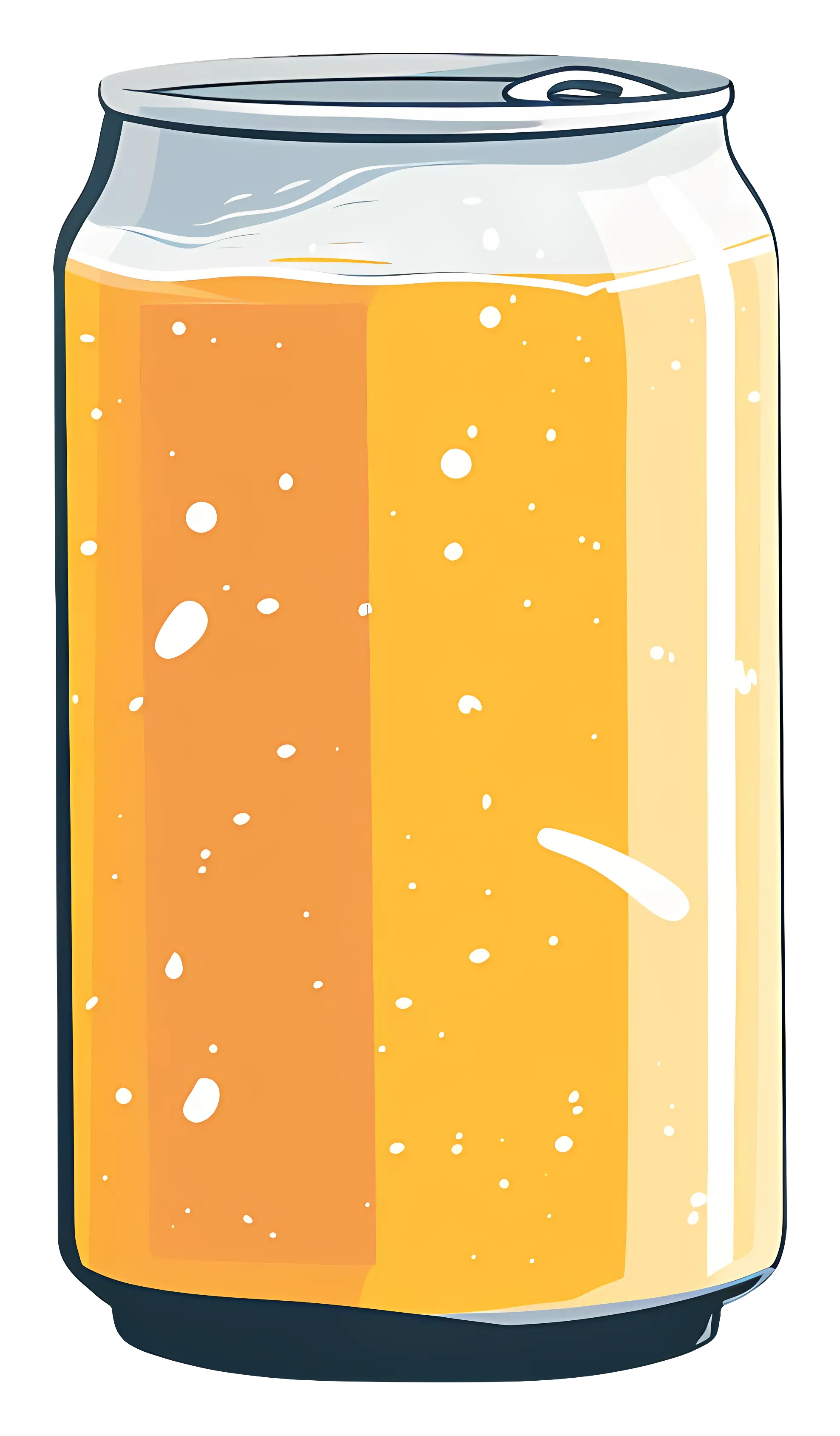 Refreshing Orange Soda Can Illustration