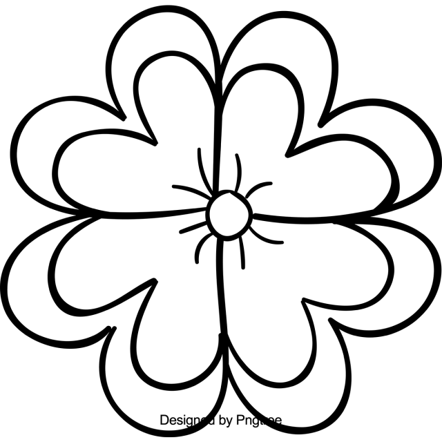 Simple Flower Outline Drawing