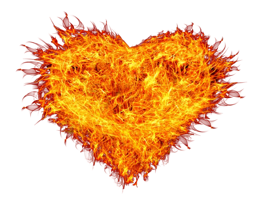 Fiery Heart Shaped Flame Design