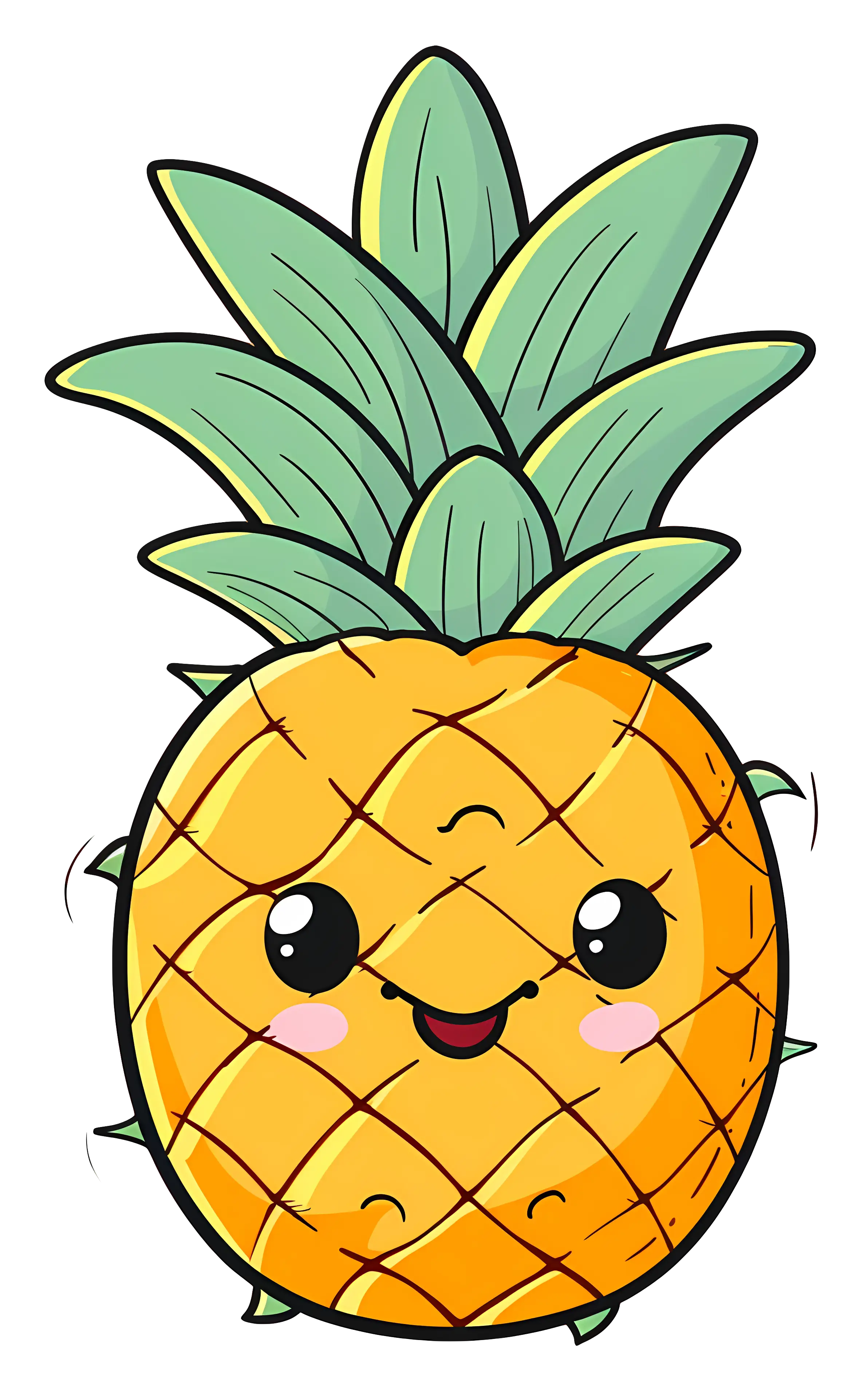 Smiling Pineapple Cartoon Character