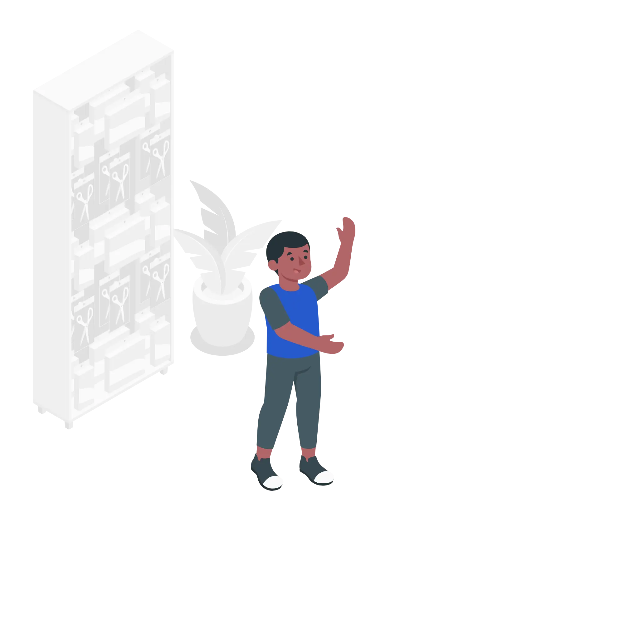 Boy Standing and Waving