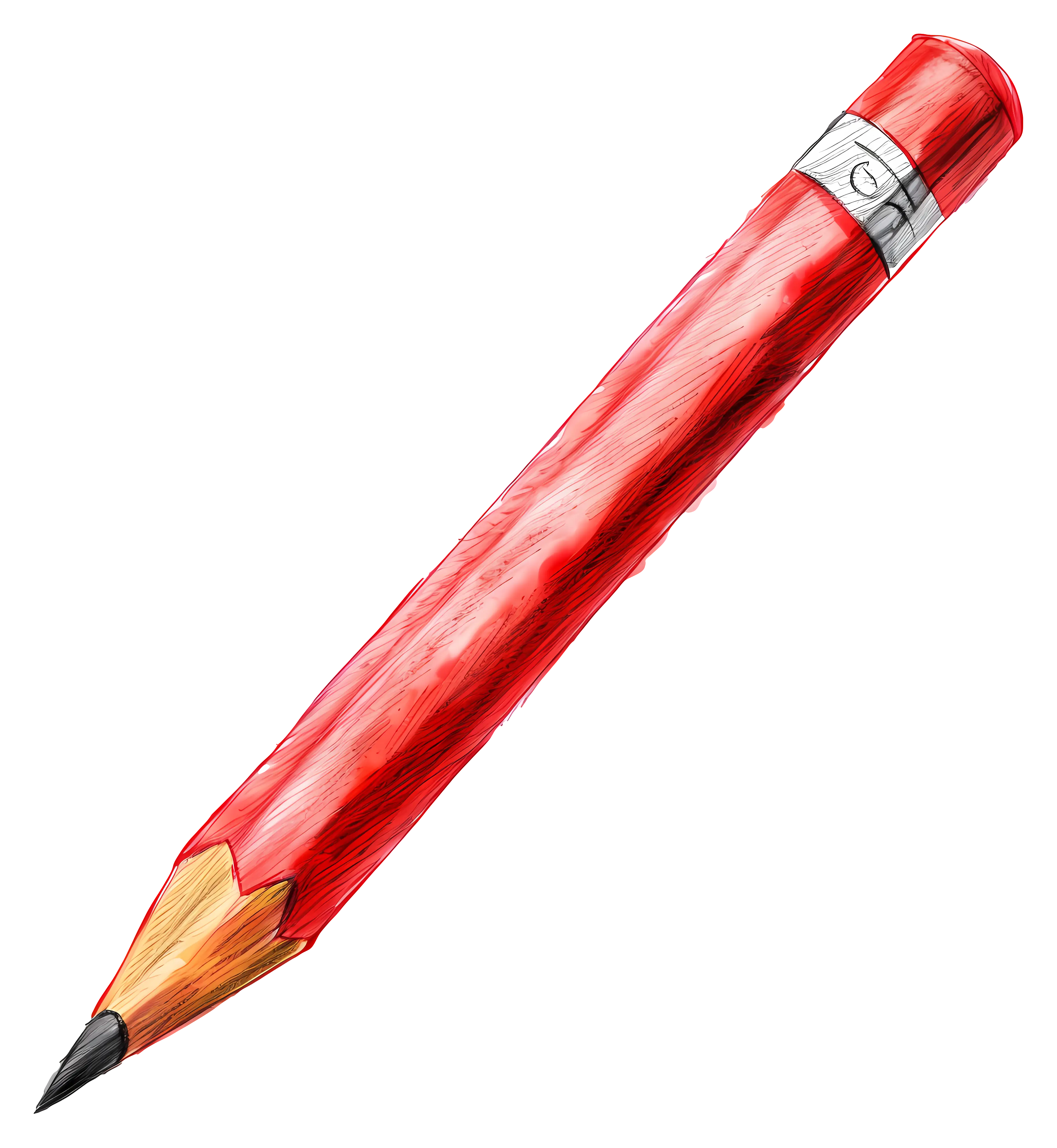 Red Pencil for Drawing and Writing