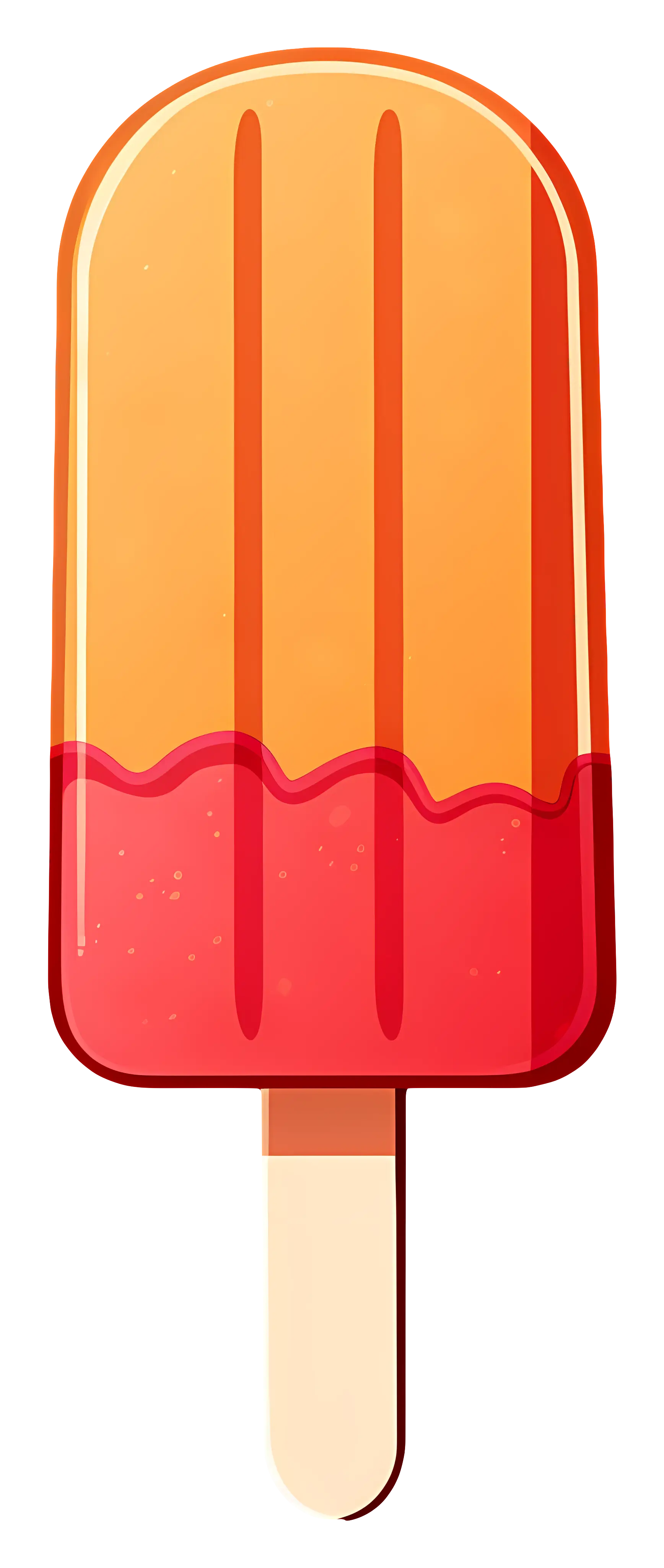 Colorful Orange and Red Popsicle