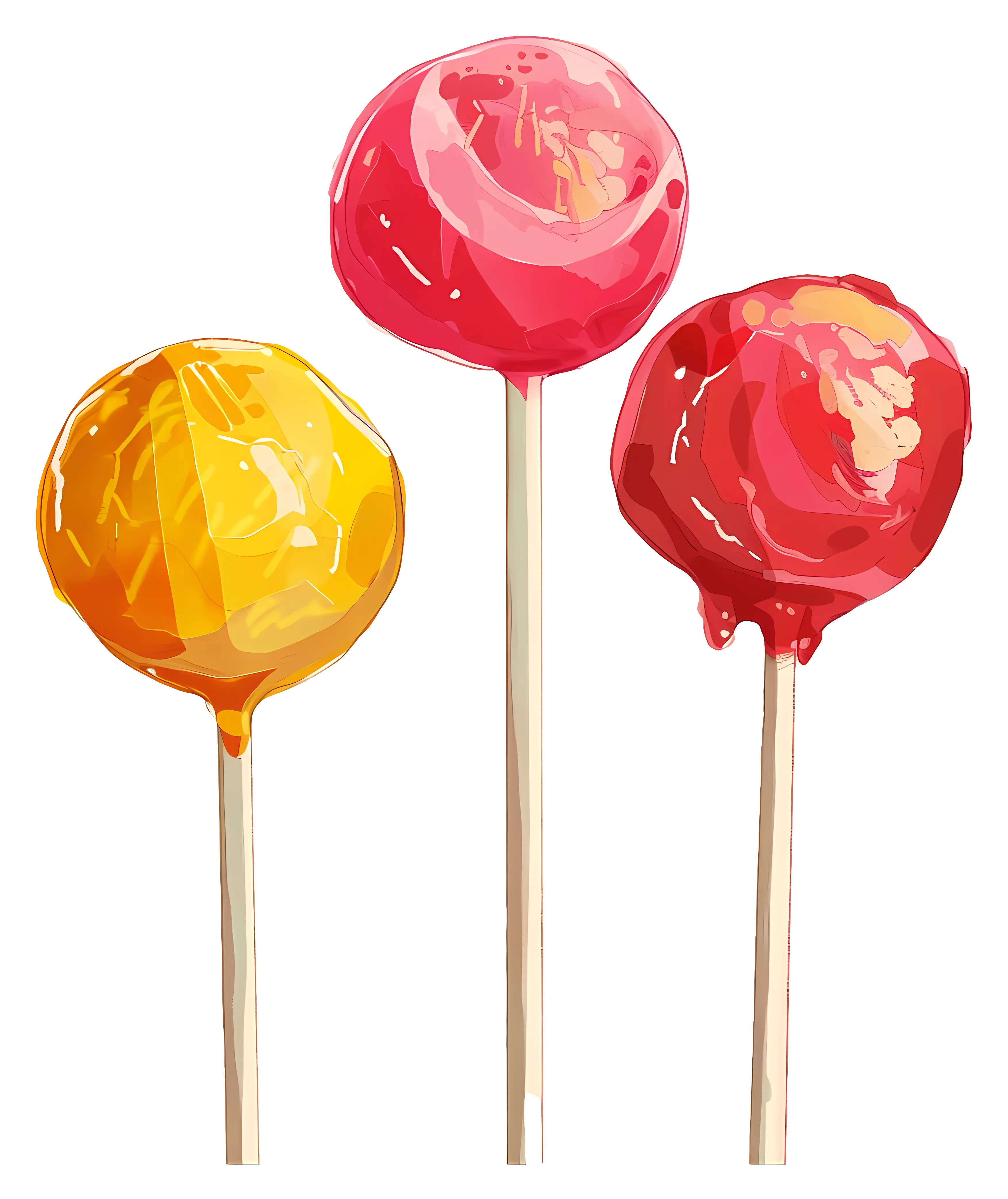 Colorful Lollipops on Sticks Illustration