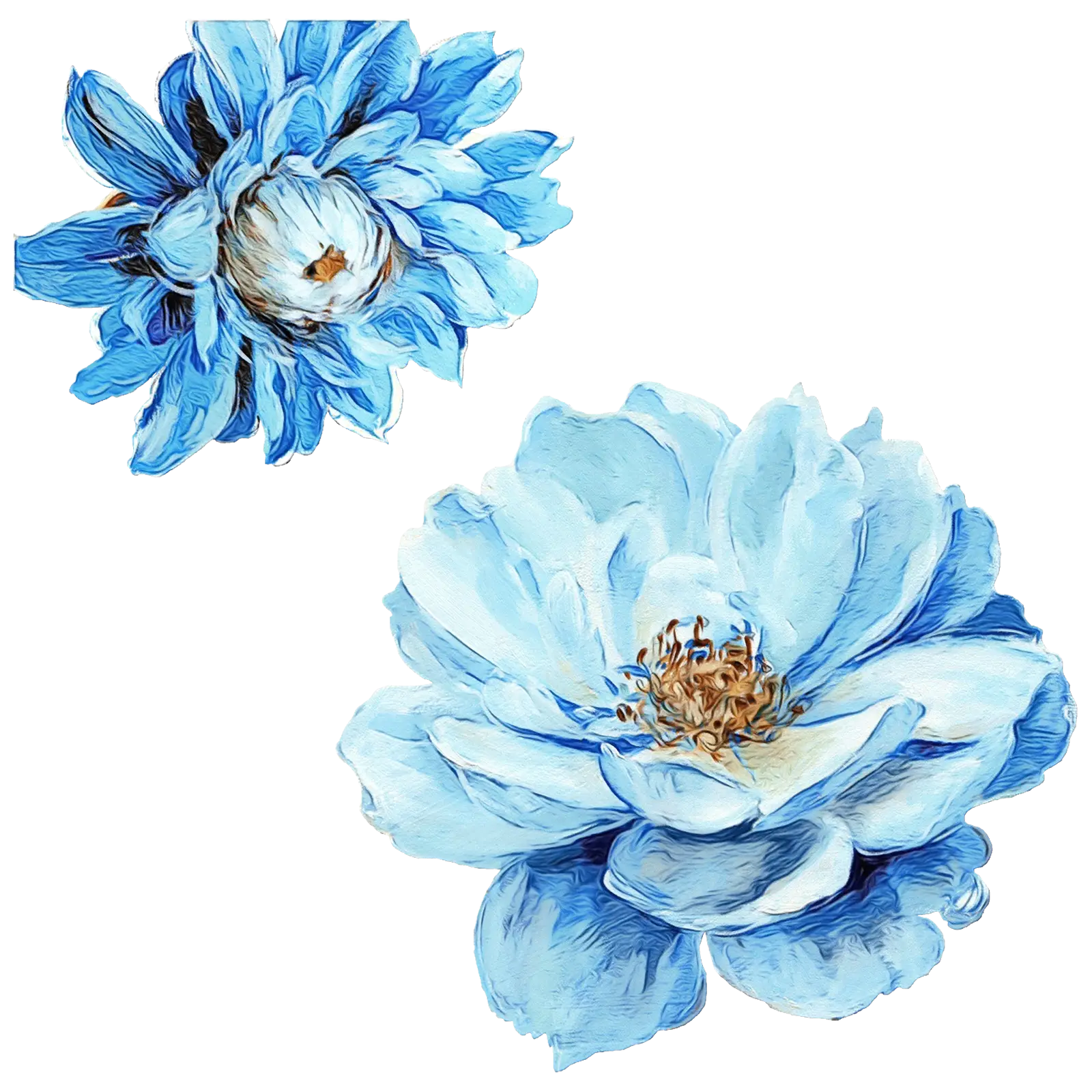 Beautiful Blue Watercolor Flowers