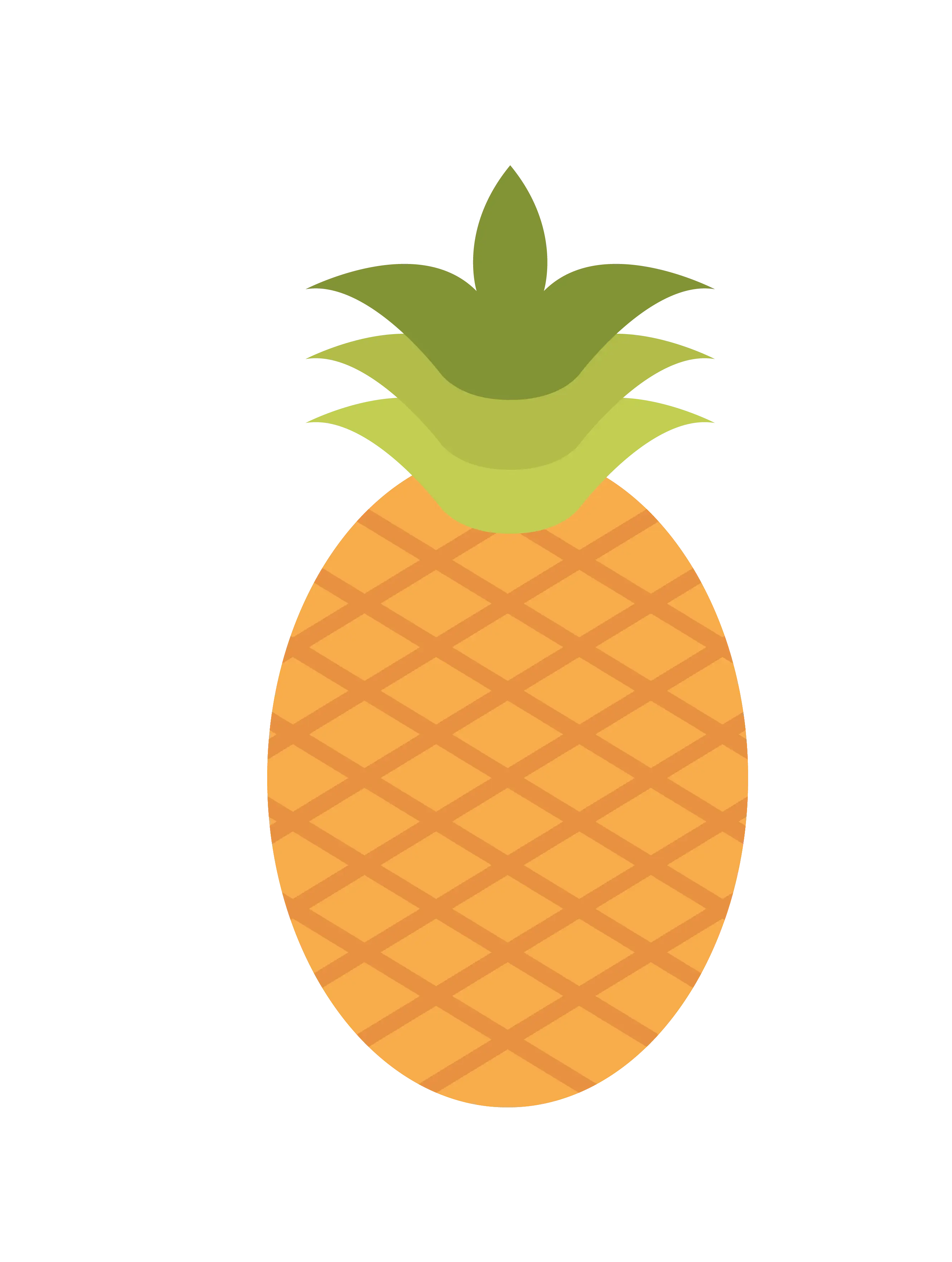 Simple Pineapple Illustration in Flat Design