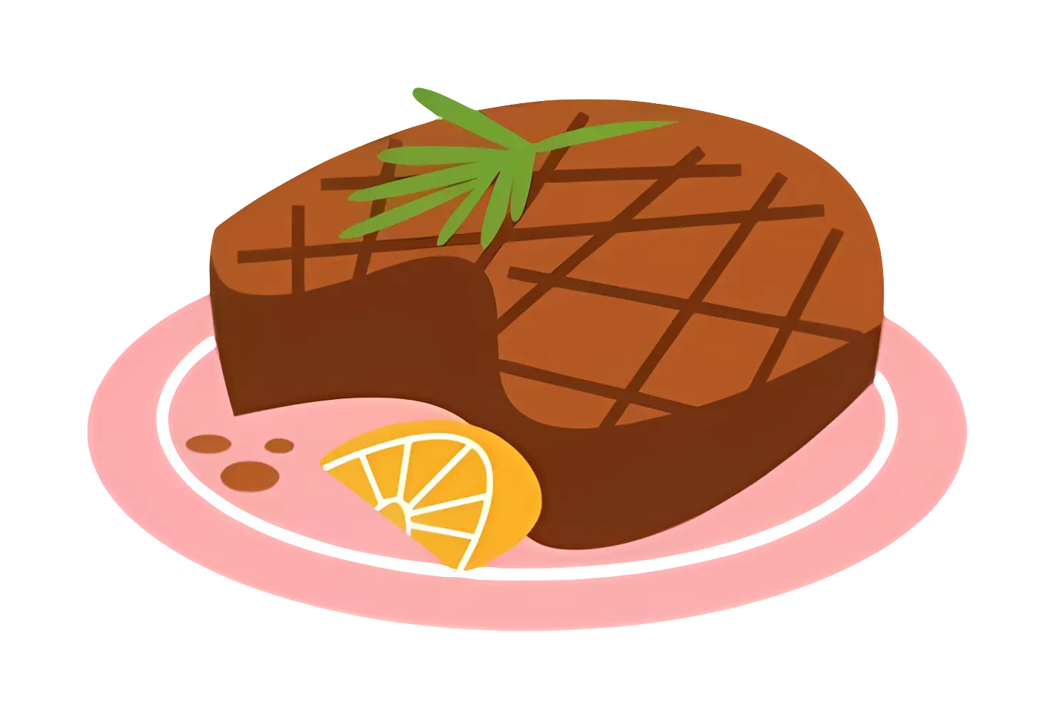 Grilled Steak with Lemon Slice