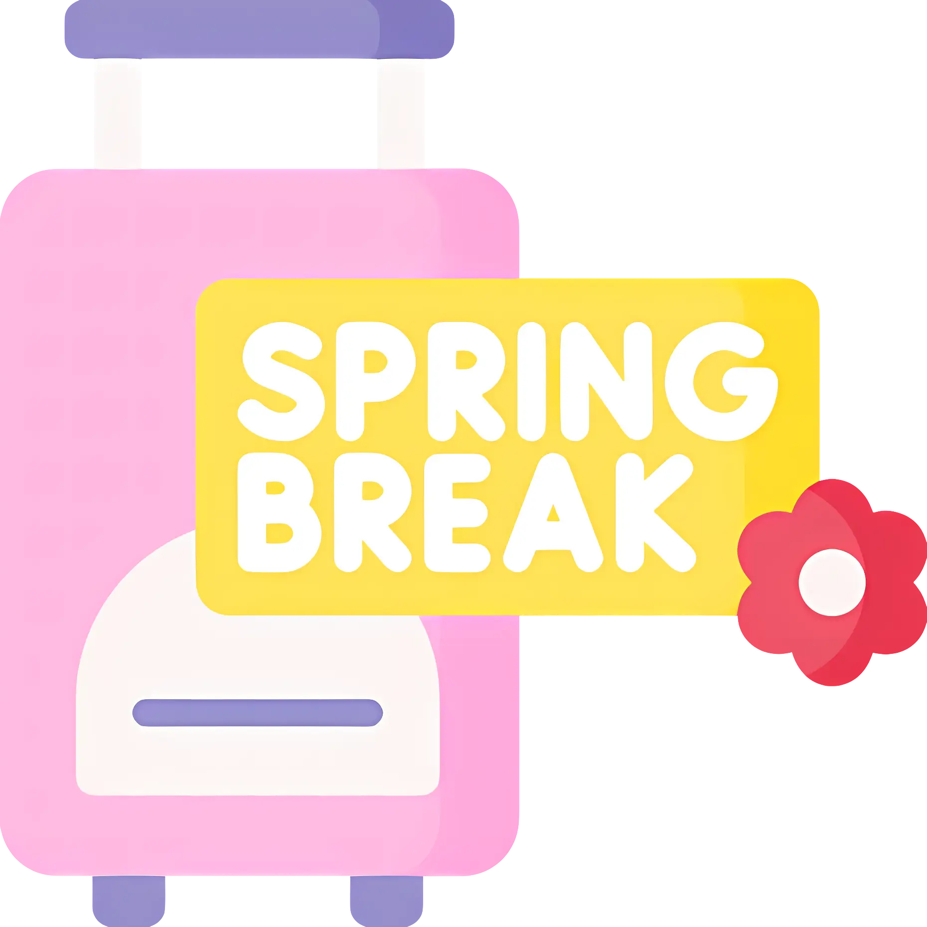 Spring Break Luggage with Flower