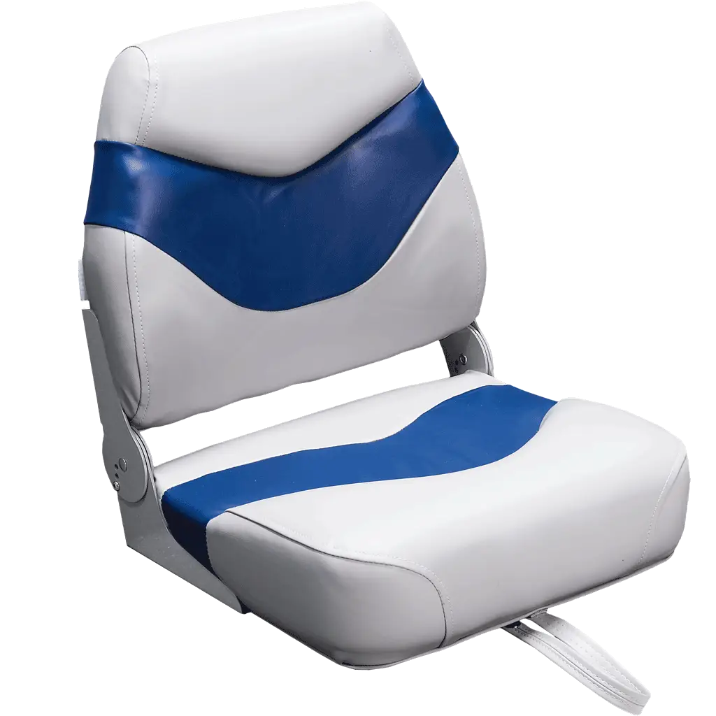 Blue and White Padded Chair