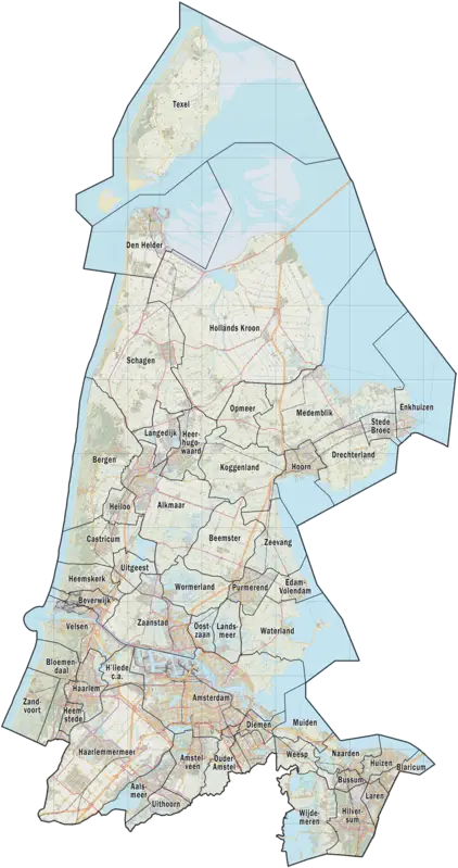 Map of North Holland Region