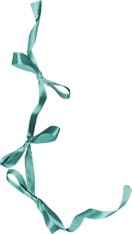 Green Ribbon with Elegant Bows