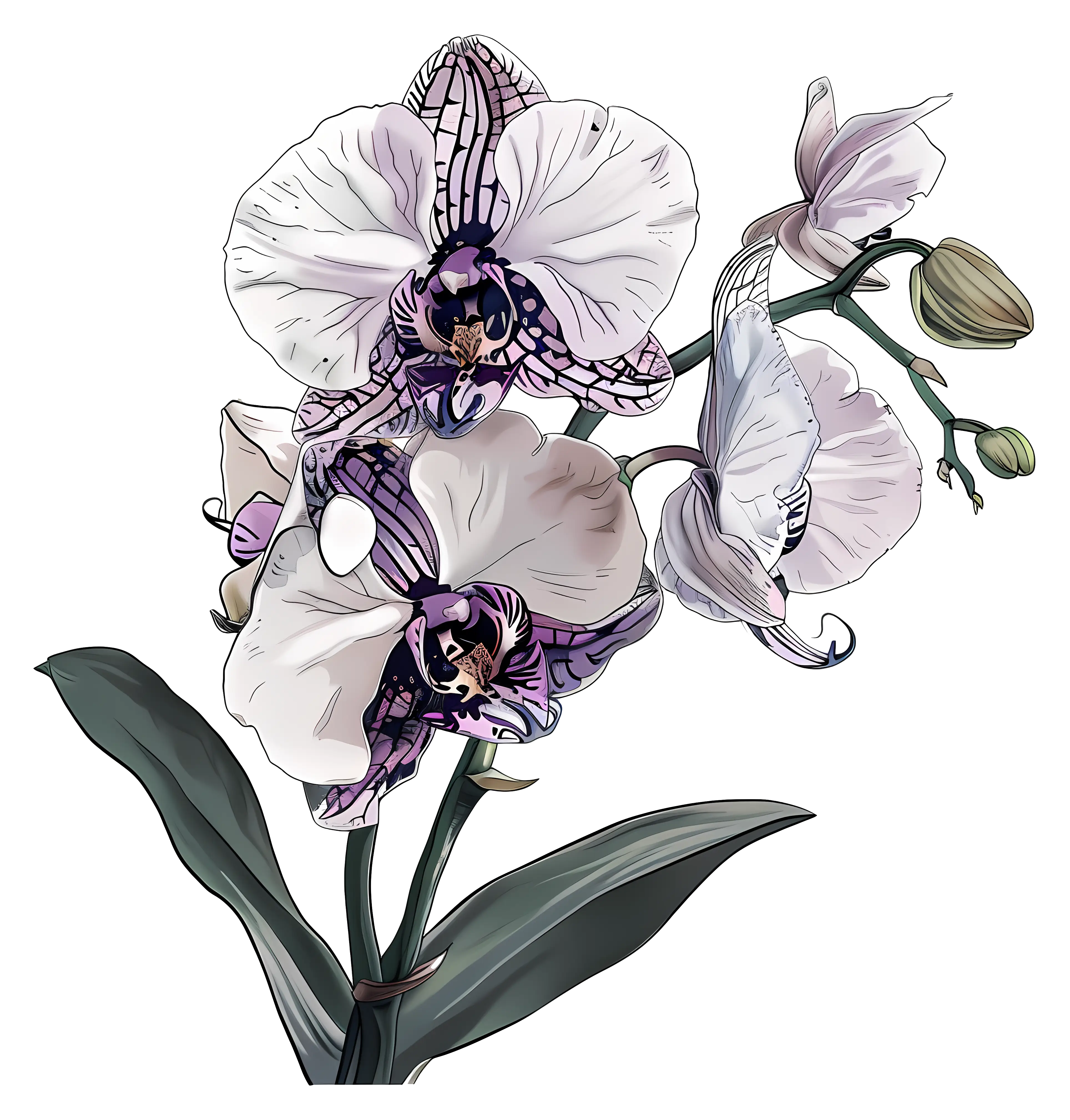 White and Purple Orchids