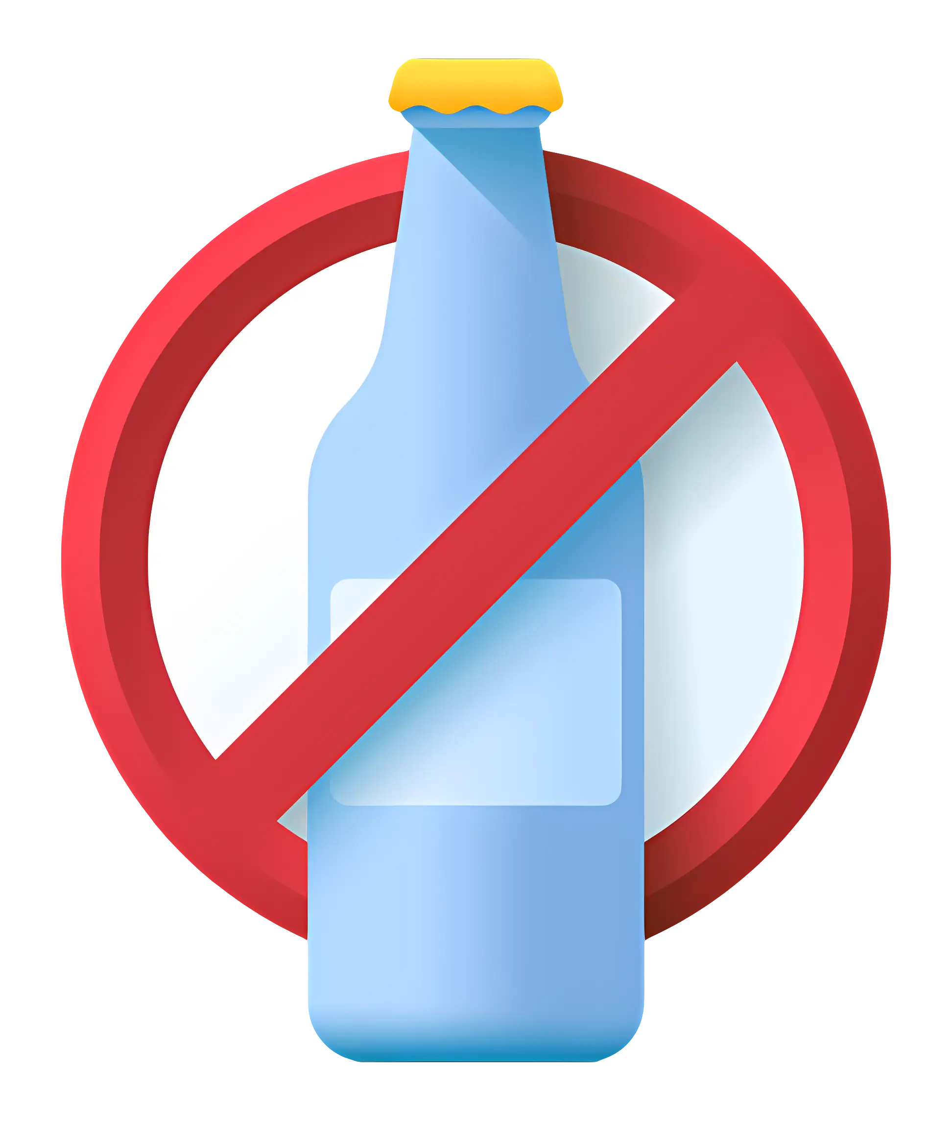 No Alcohol Bottle Sign for Health and Safety