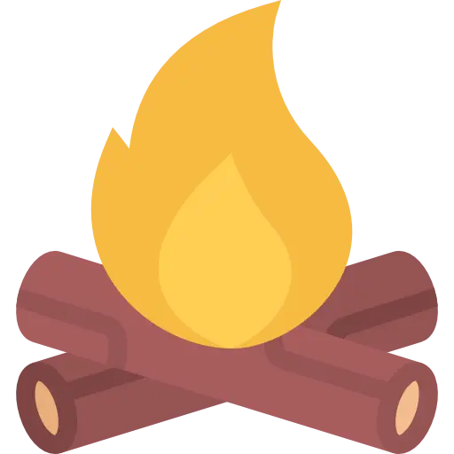 Cozy Campfire Illustration with Logs