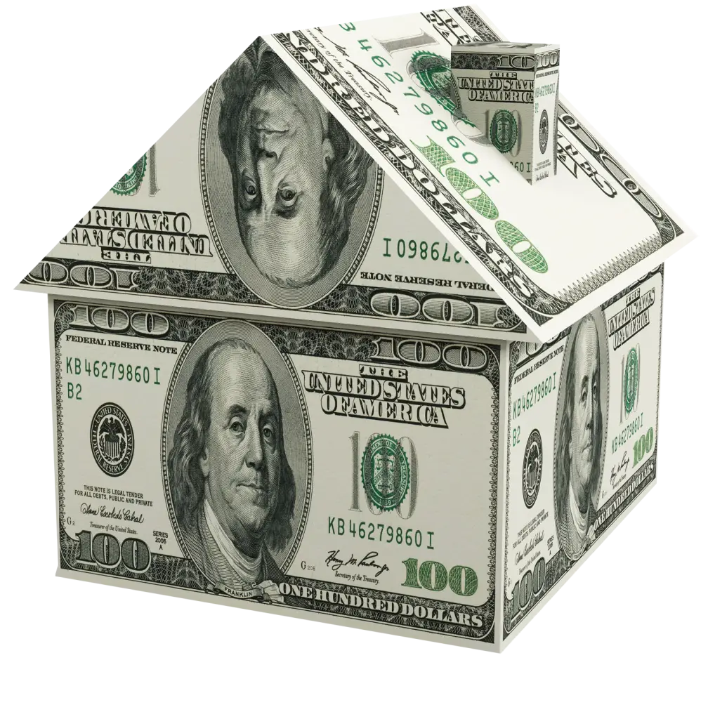 Creative House Structure Made of Dollar Bills