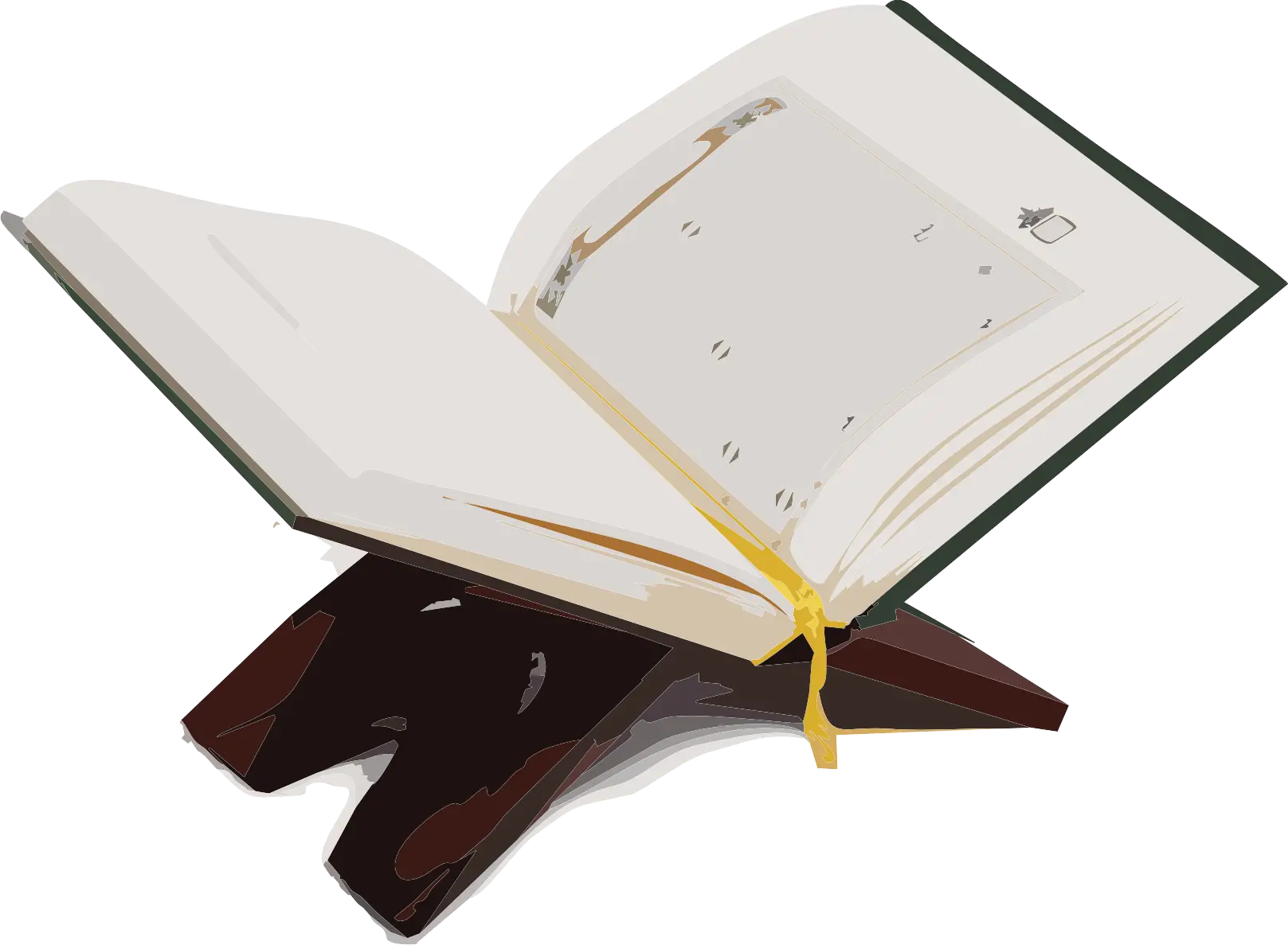 Open Book Displayed on a Wooden Stand