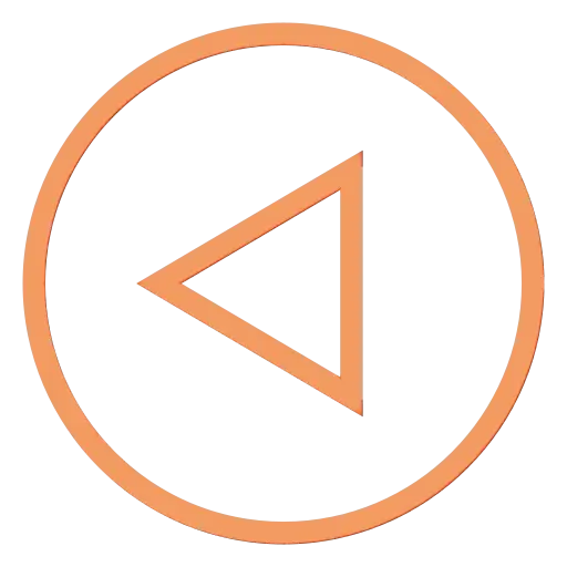 Orange Play Button Symbol in Circle