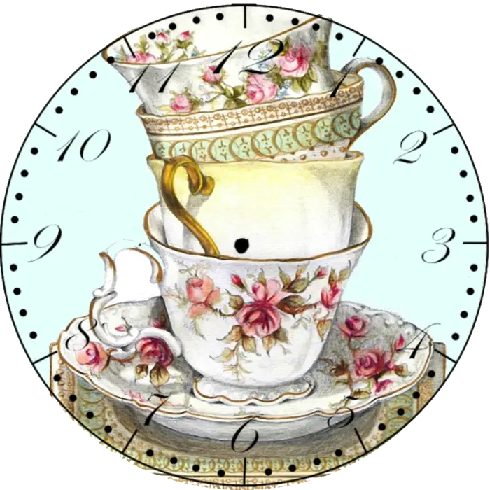 Vintage Teacups Clock