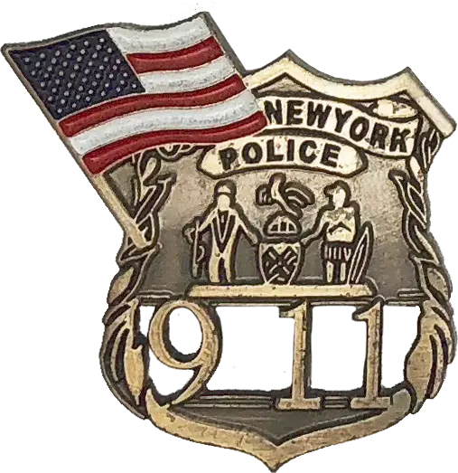 New York Police Badge with American Flag