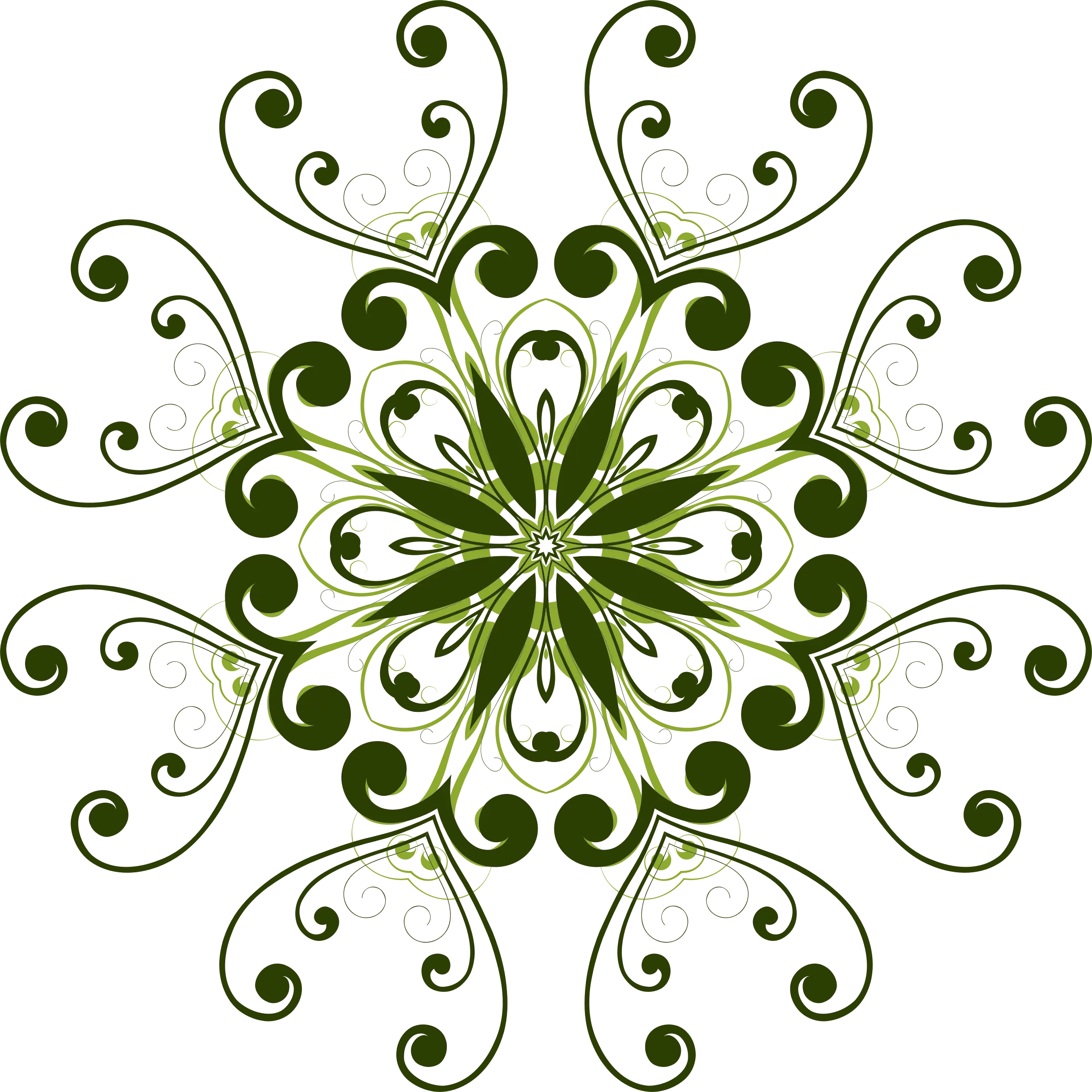Green Floral Mandala Design
