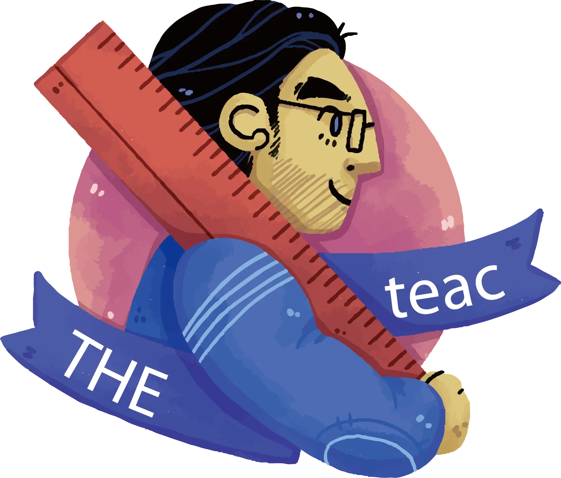 Teacher with Ruler and Glasses