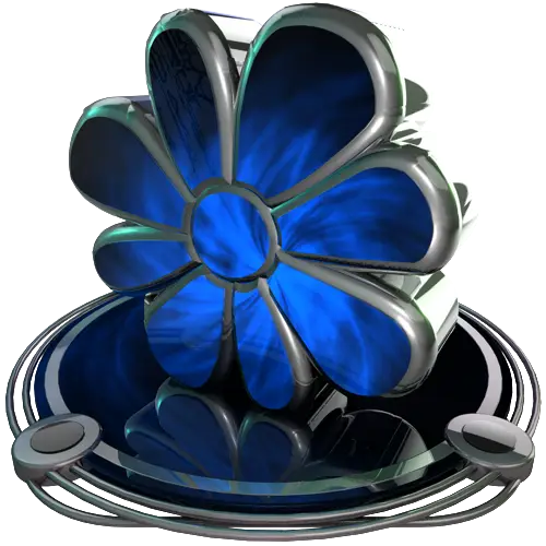Blue Metallic Flower