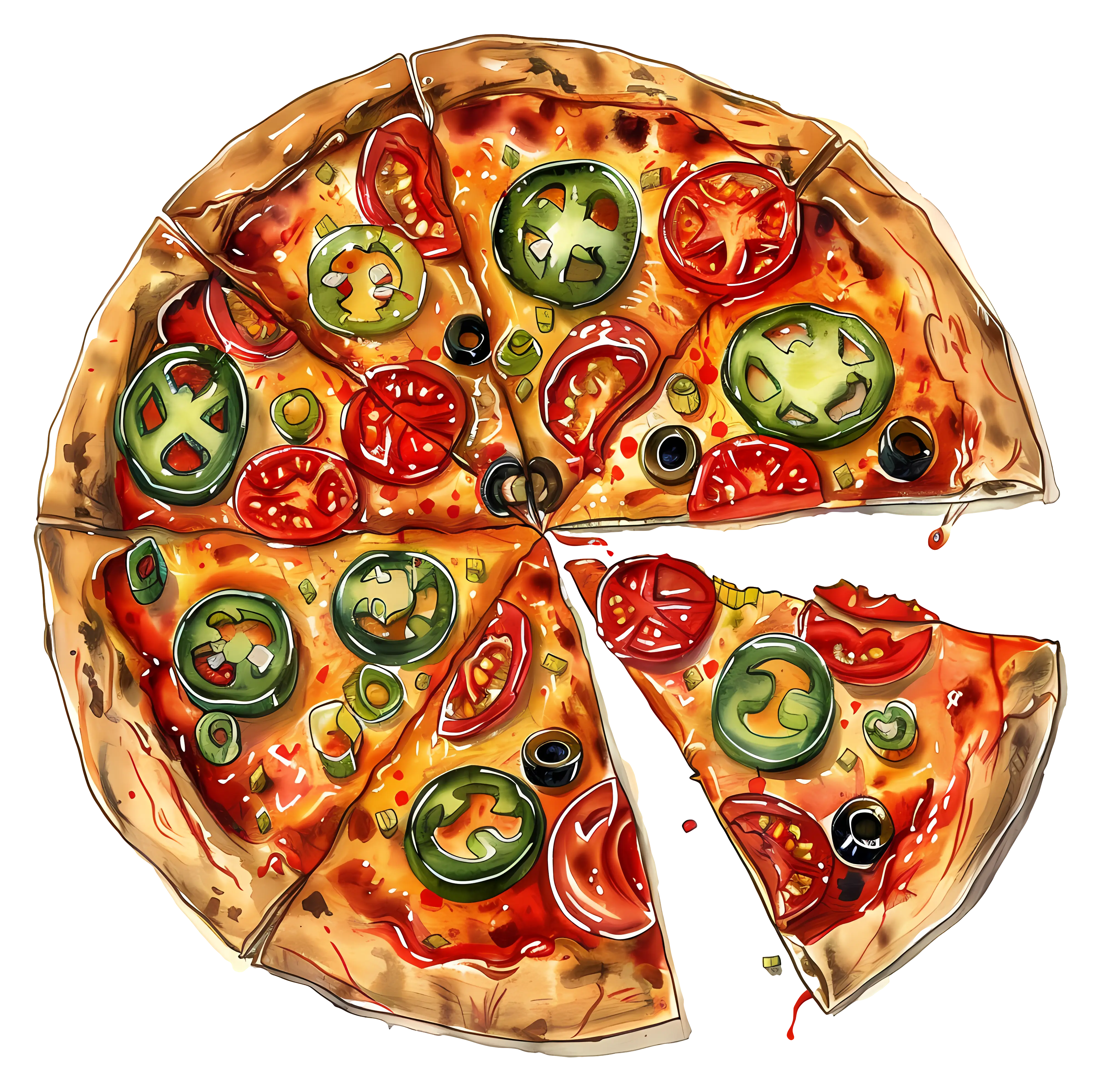 Delicious Pizza Illustration