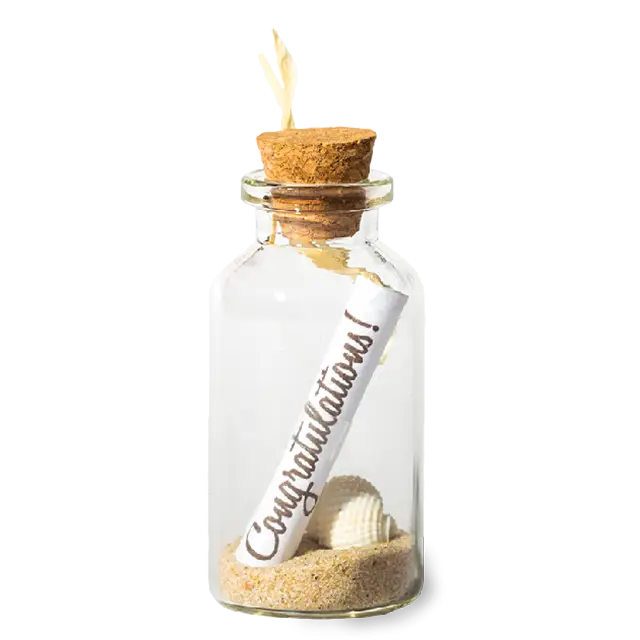 Message in a Bottle with Congratulations