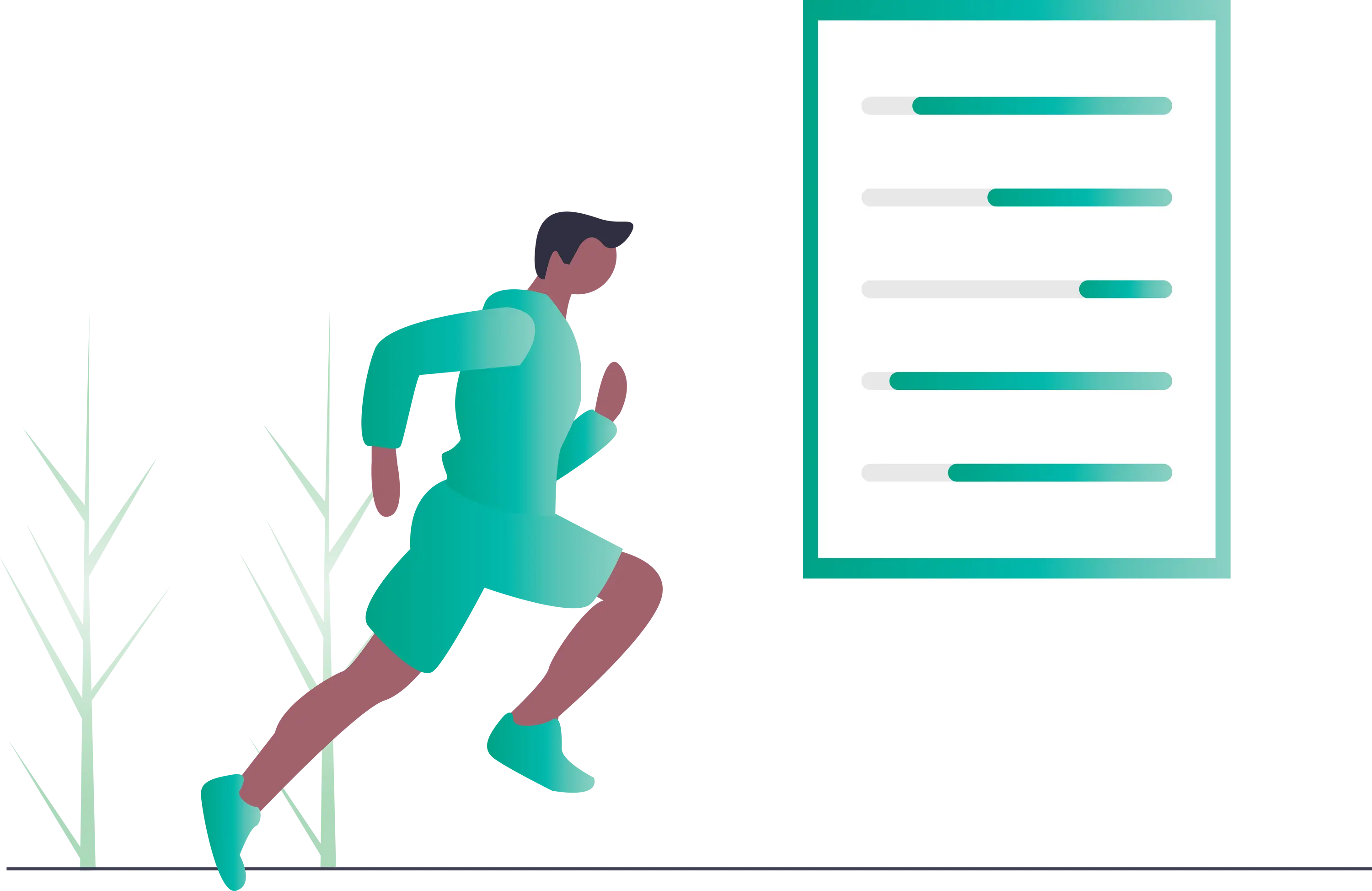 Cartoon Man Running Towards Notification
