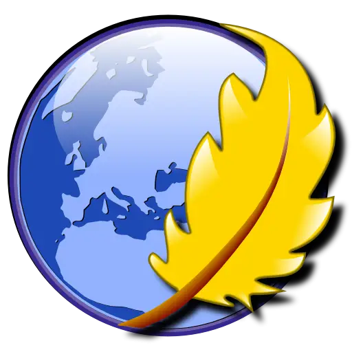 Stylized Globe with Yellow Feather Overlay