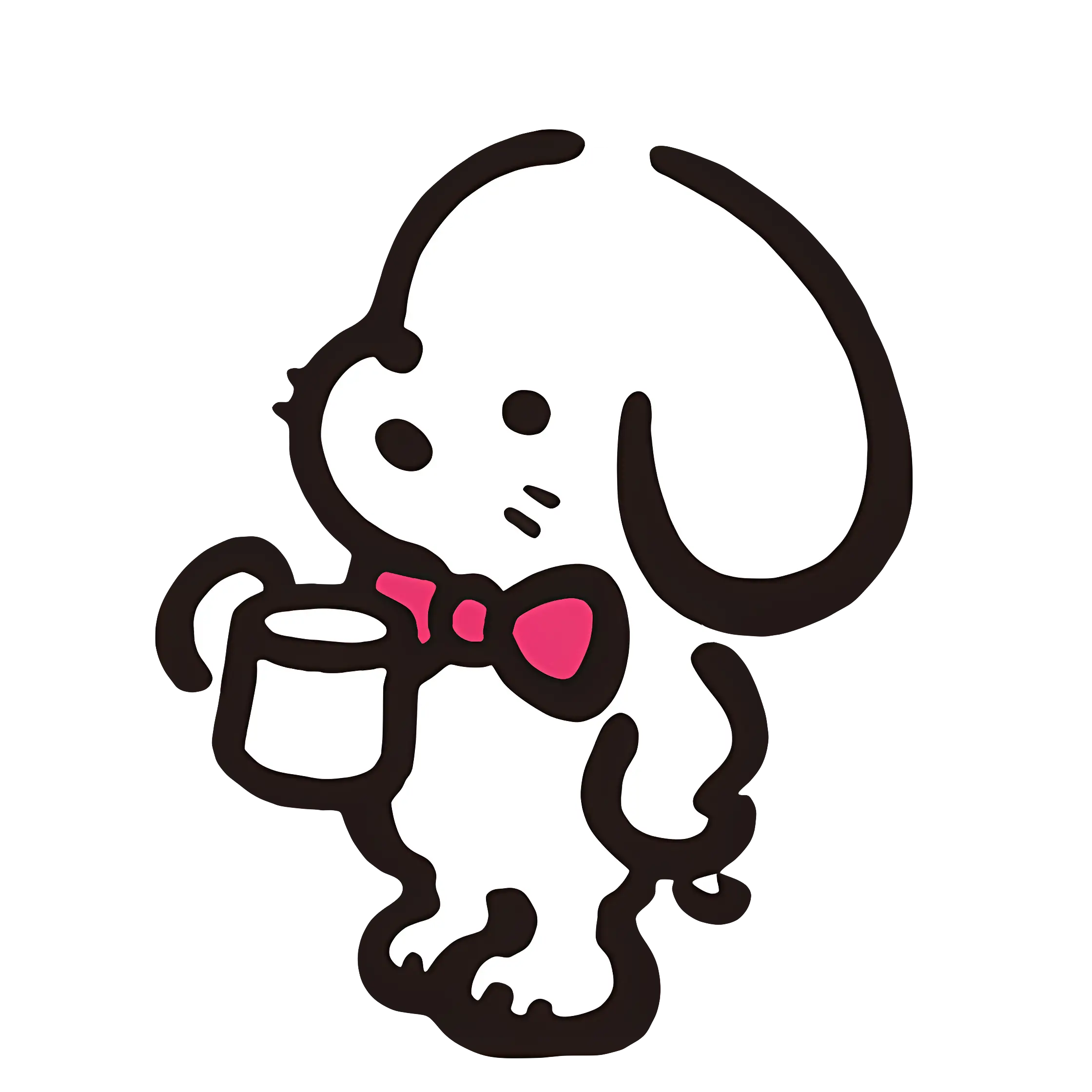 Cartoon Dog with Cup