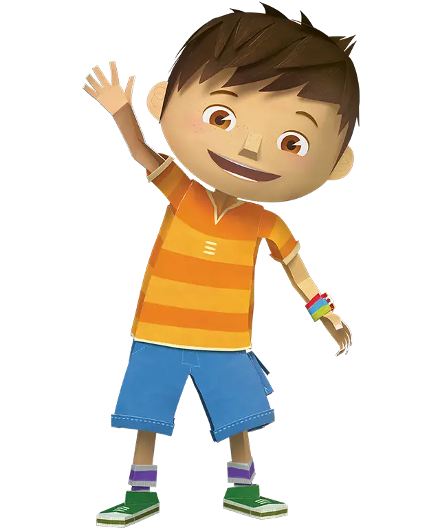 Cartoon Boy Waving Illustration