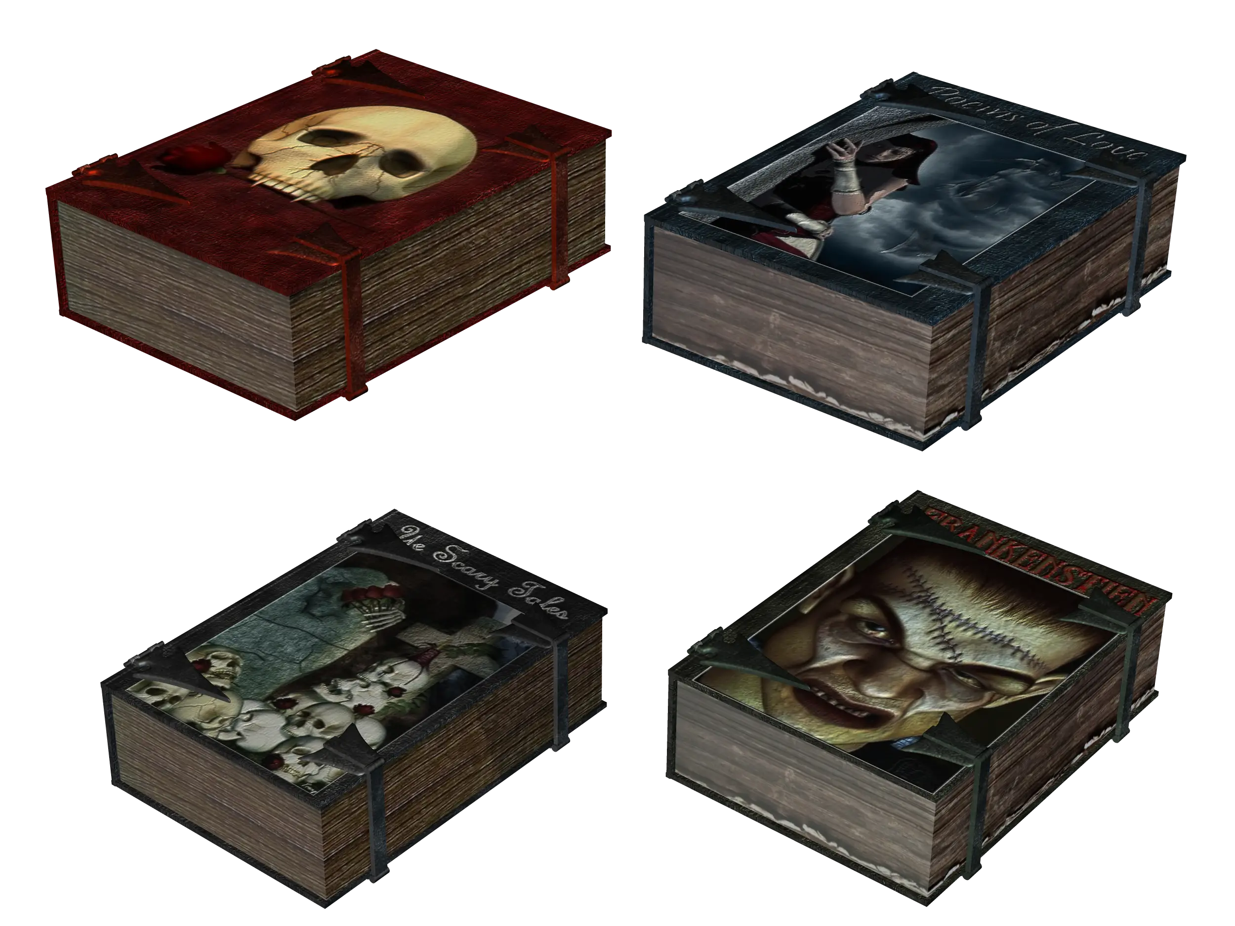 Horror-Themed Books Illustration