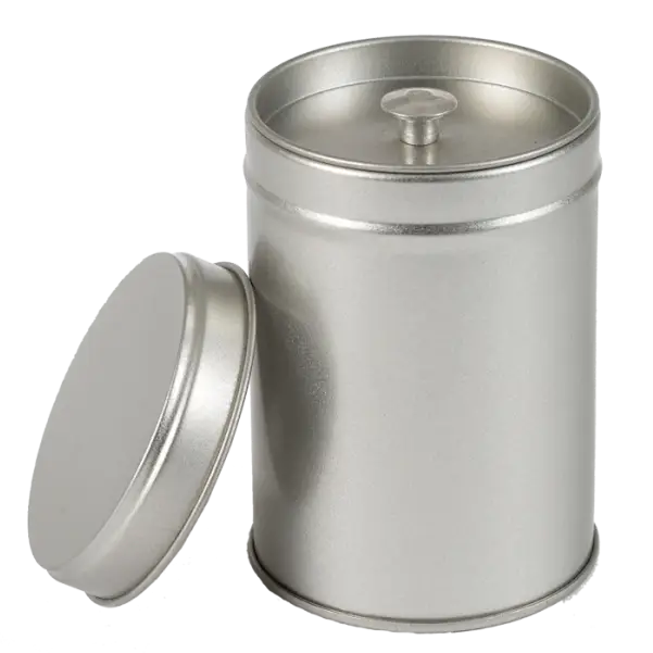 Metal Tin Can with Lid Open