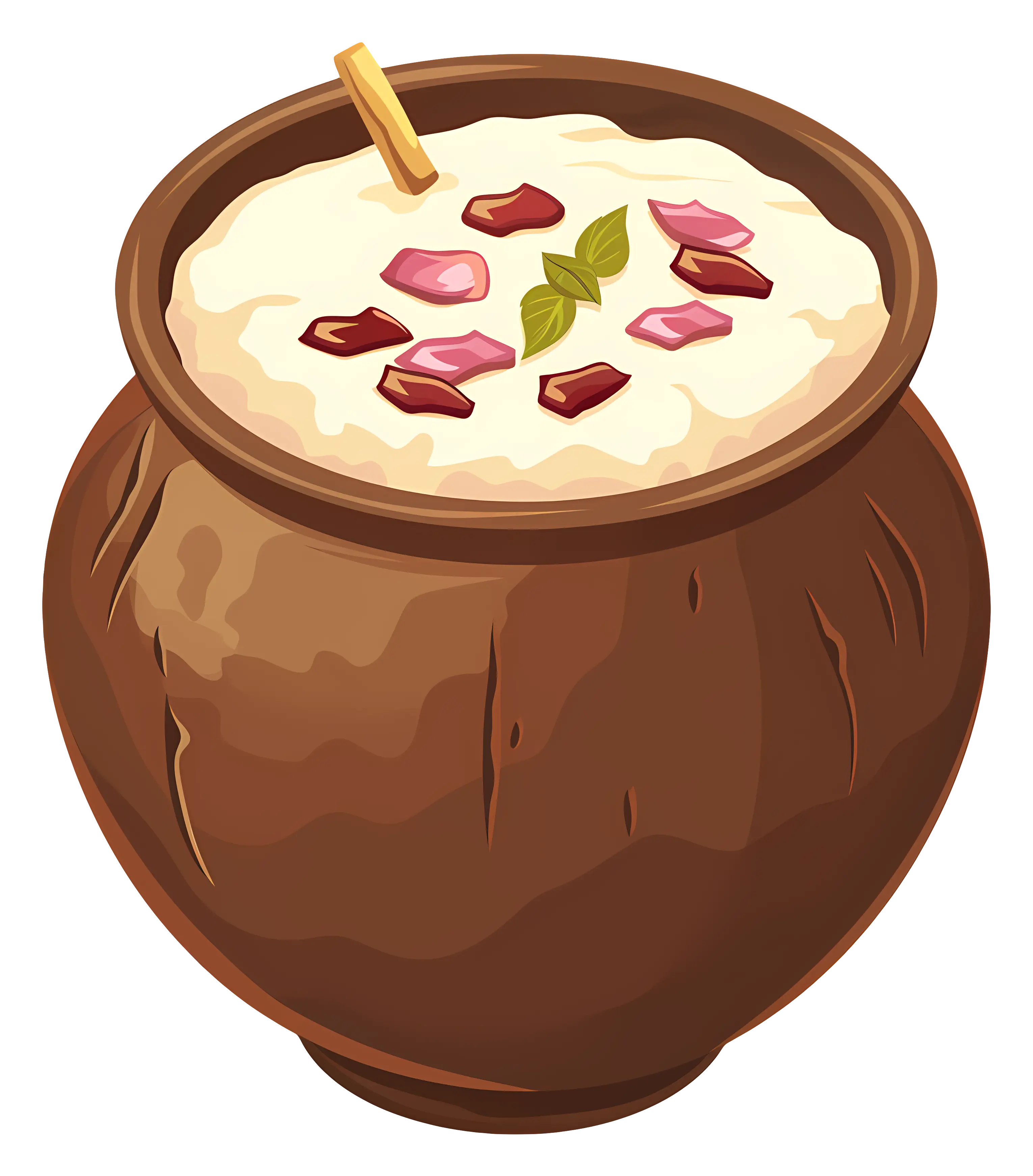 Traditional Dessert with Rose Petals in Pot