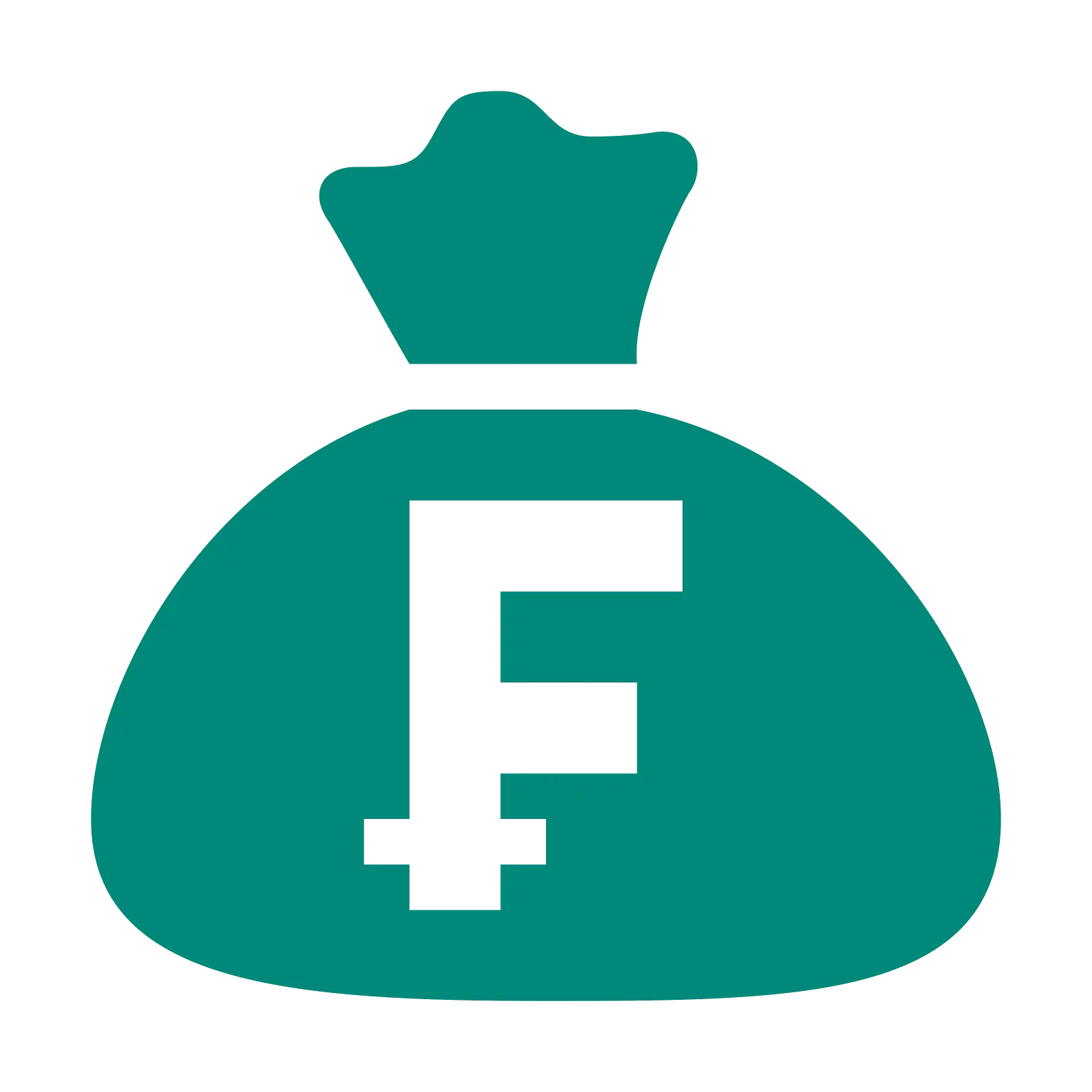 Green Money Bag Icon with Currency Symbol