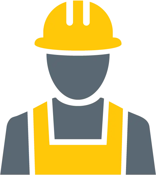 Construction Worker Icon with Hard Hat