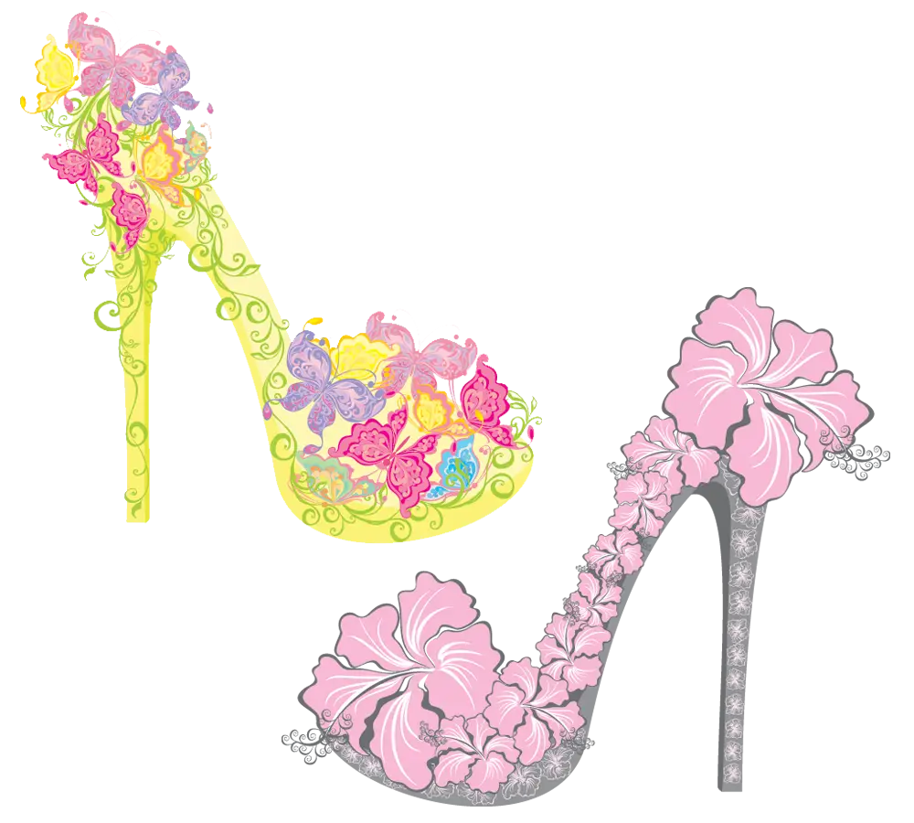 Floral High Heels with Artistic Design