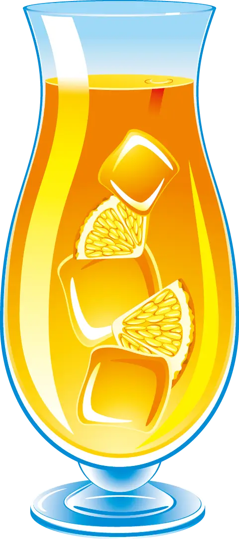 Refreshing Orange Juice with Ice Cubes