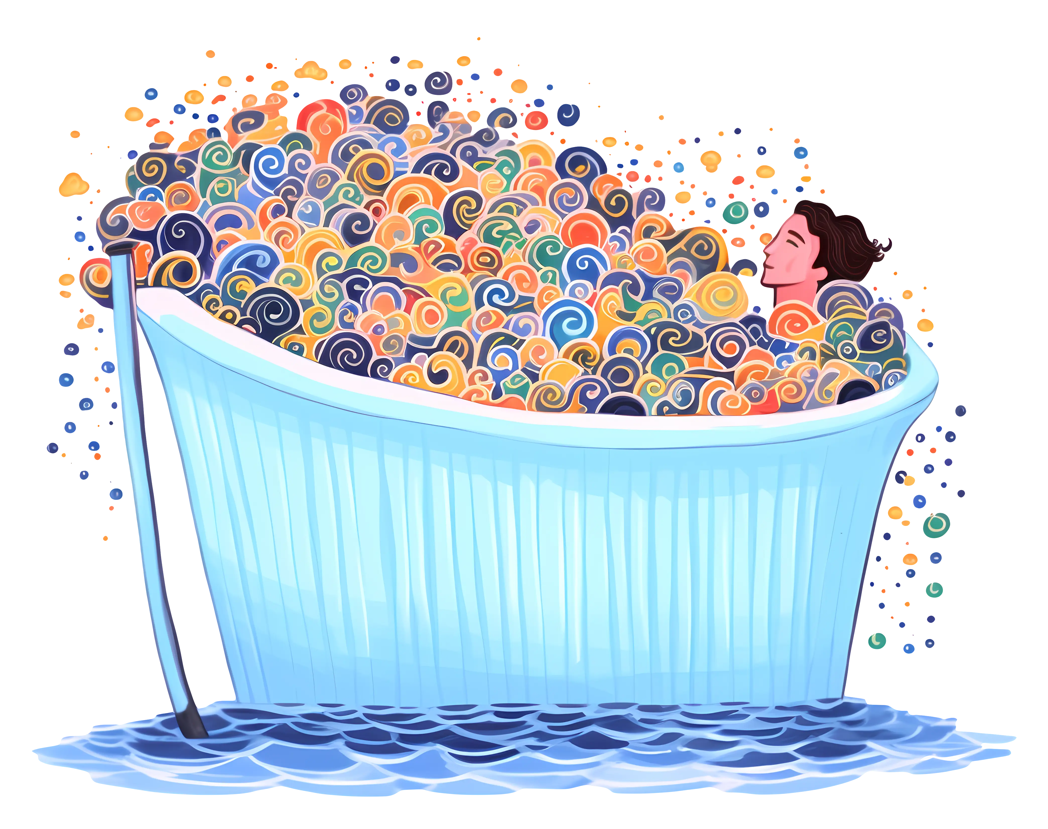 Relaxing Bathtub with Colorful Bubbles