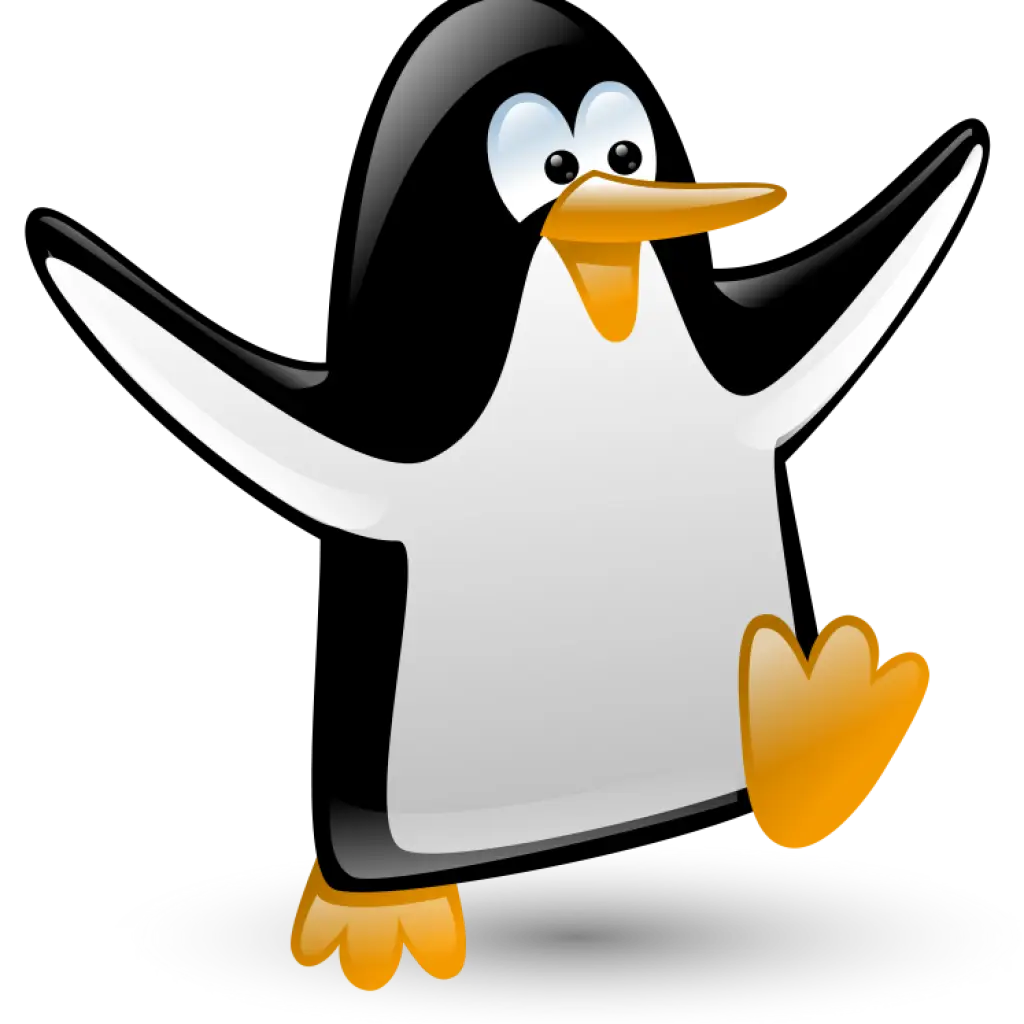 Cartoon Penguin Spreading Joy