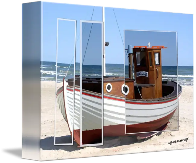 Wooden Boat on Sandy Beach