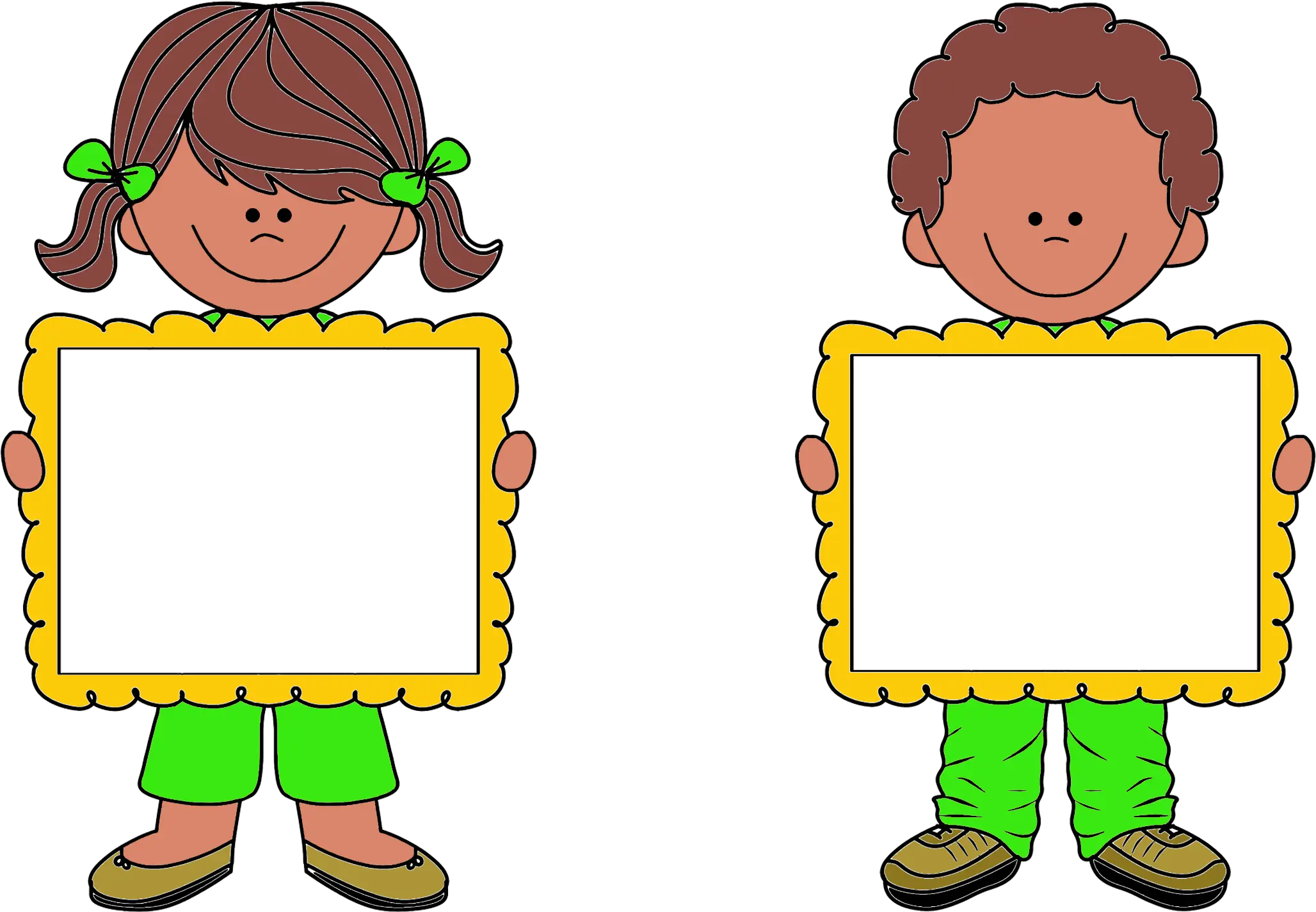 Children Holding Blank Frames