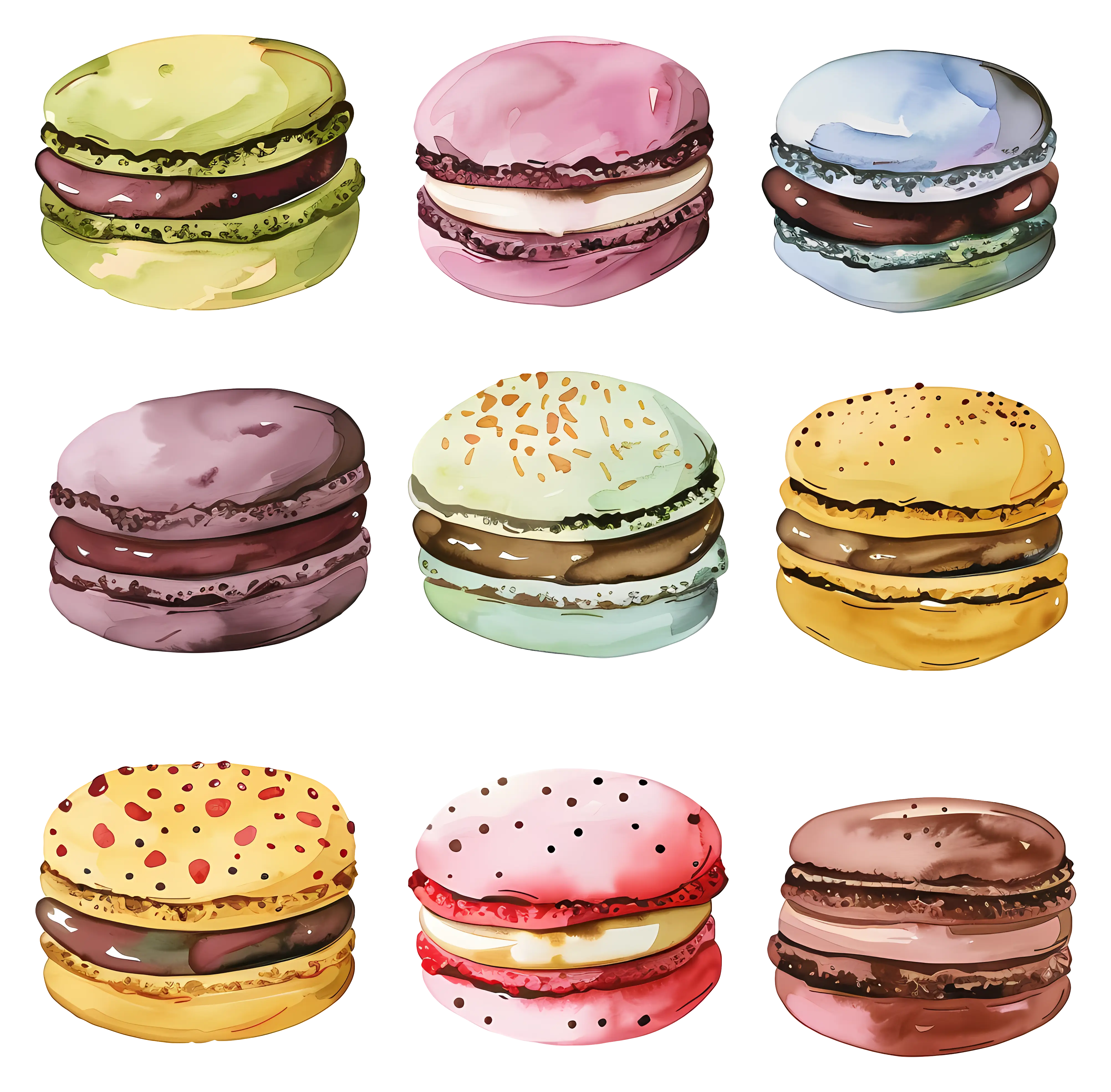 Colorful Assorted French Macarons