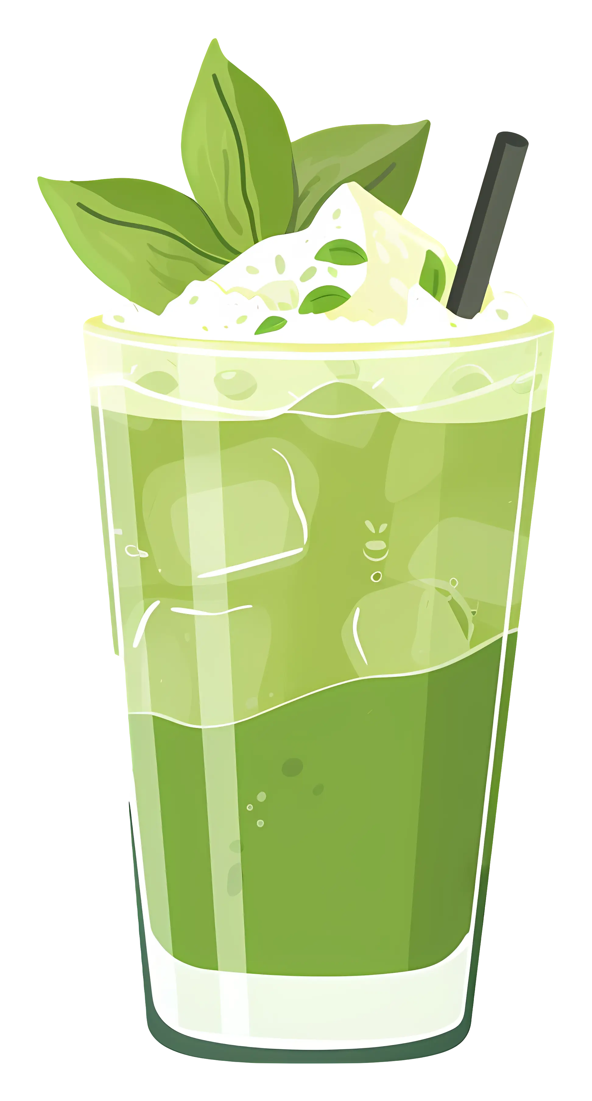 Green Smoothie with Leaves