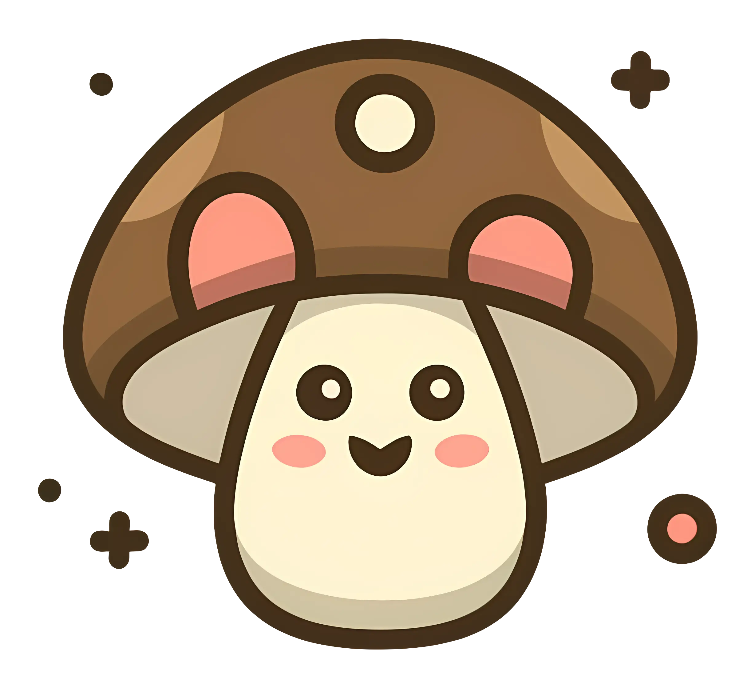 Cute Cartoon Mushroom with Smiling Face