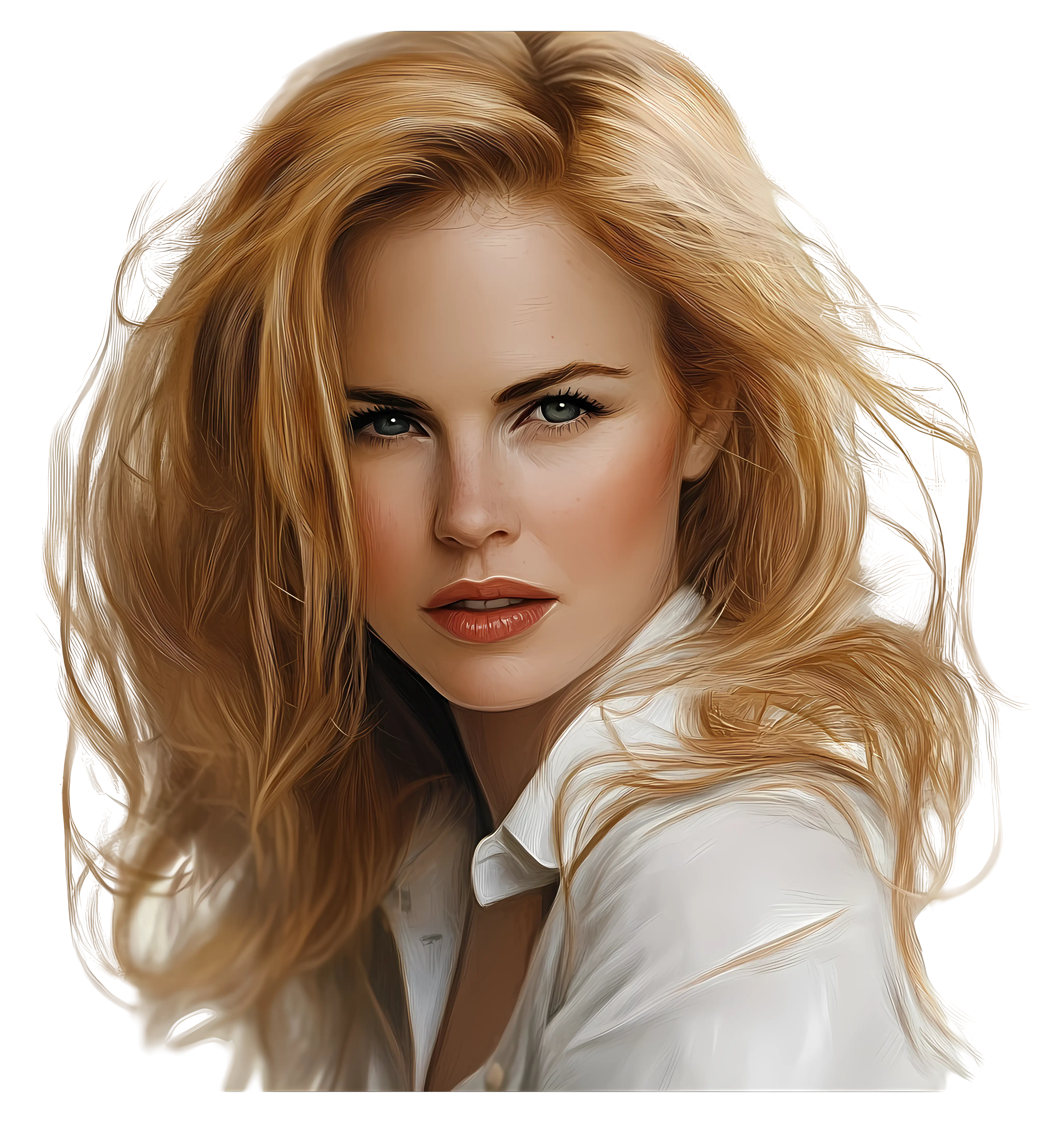 Detailed Woman Illustration in Portrait Style