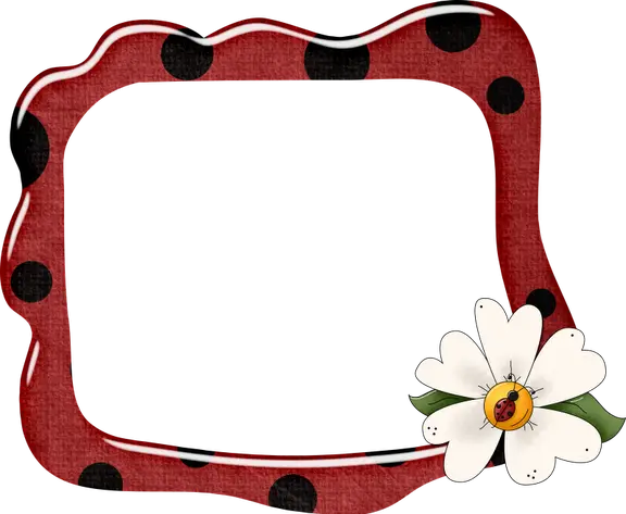 Red Polka Dot Frame with Daisy