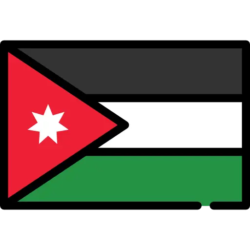 Jordan Flag with Red Triangle and Star